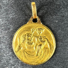 Load image into Gallery viewer, Vintage French Grun Saint Christopher 18K Yellow Gold Charm Pendant Medal
