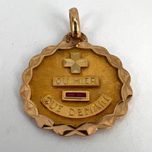 Load image into Gallery viewer, Augis French More Than Yesterday Ruby 18K Yellow Gold Love Charm Pendant
