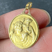 Load image into Gallery viewer, Vintage French Grun Saint Christopher 18K Yellow Gold Charm Pendant Medal
