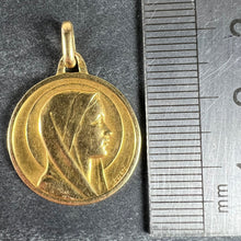 Load image into Gallery viewer, Antique French Laujan Virgin Mary 18K Yellow Gold Religious Medal Pendant Charm
