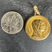 Load image into Gallery viewer, Antique French Laujan Virgin Mary 18K Yellow Gold Religious Medal Pendant Charm
