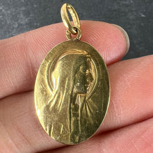 Load image into Gallery viewer, Antique French Tricard Virgin Mary 18K Yellow Gold Religious Oval Medal Pendant
