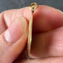 Load image into Gallery viewer, Antique French Tricard Virgin Mary 18K Yellow Gold Religious Oval Medal Pendant
