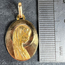 Load image into Gallery viewer, French Cardot Virgin Mary 18K Yellow Gold Religious Oval Medal Pendant Charm
