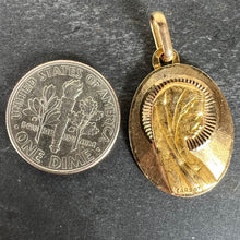 Load image into Gallery viewer, French Cardot Virgin Mary 18K Yellow Gold Religious Oval Medal Pendant Charm
