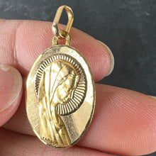 Load image into Gallery viewer, French Cardot Virgin Mary 18K Yellow Gold Religious Oval Medal Pendant Charm
