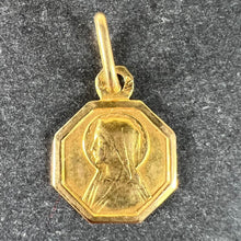 Load image into Gallery viewer, Small Vintage French Lourdes Virgin Mary 18K Yellow Gold Religious Charm Pendant
