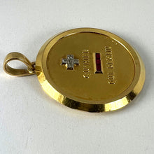 Load image into Gallery viewer, Large Augis French Plus Qu’Hier Ruby Diamond 18K Yellow Gold Love Charm Pendant
