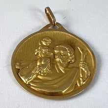 Load image into Gallery viewer, Vintage French Saint Christopher 18K Yellow Gold Charm Pendant Medal
