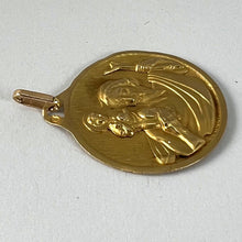 Load image into Gallery viewer, Vintage French Saint Christopher 18K Yellow Gold Charm Pendant Medal
