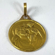 Load image into Gallery viewer, Vintage French Grun Saint Christopher 18K Yellow Gold Charm Pendant Medal
