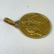 Load image into Gallery viewer, Vintage French Grun Saint Christopher 18K Yellow Gold Charm Pendant Medal
