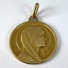Load image into Gallery viewer, Antique French Laujan Virgin Mary 18K Yellow Gold Religious Medal Pendant Charm

