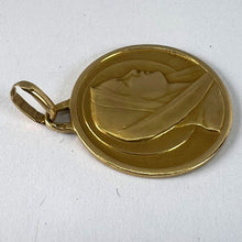 Load image into Gallery viewer, Antique French Laujan Virgin Mary 18K Yellow Gold Religious Medal Pendant Charm
