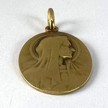 Load image into Gallery viewer, Antique French Tricard Virgin Mary 18K Yellow Gold Religious Oval Medal Pendant
