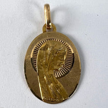 Load image into Gallery viewer, French Cardot Virgin Mary 18K Yellow Gold Religious Oval Medal Pendant Charm
