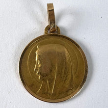 Load image into Gallery viewer, Antique French Dropsy Virgin Mary 18K Yellow Gold Medal Pendant Charm

