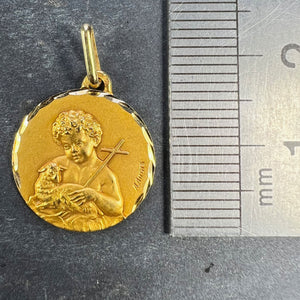 French Augis Saint John the Baptist 18K Yellow Gold Charm Pendant