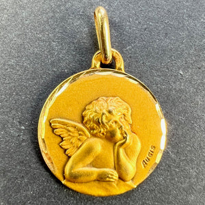 French Augis Raphael’s Cherub 18K Yellow Gold Charm Pendant