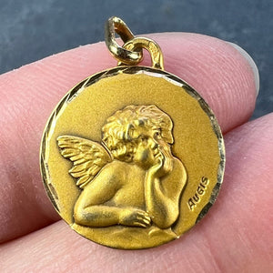 French Augis Raphael’s Cherub 18K Yellow Gold Charm Pendant