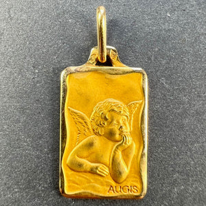 French Augis Raphael’s Cherub 18K Yellow Gold Charm Pendant