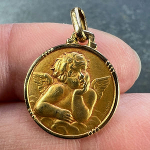 French Charma Raphael’s Cherub 18K Yellow Gold Charm Pendant