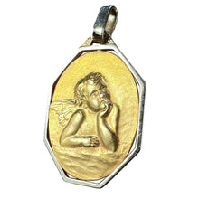 Load image into Gallery viewer, French Raphael’s Cherub 18K Yellow White Gold Charm Pendant
