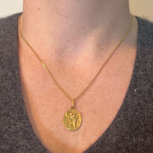 Load image into Gallery viewer, Augis Quentric French Saint Christopher 18K Yellow Gold Charm Pendant Medal
