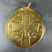Load image into Gallery viewer, Large French Monnaie De Paris Virgin Mary of the Lilies Madonna 18K Yellow Gold Pendant
