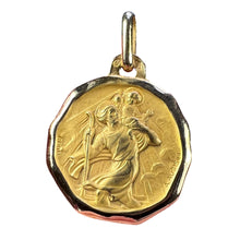 Load image into Gallery viewer, Augis Grun French Saint Christopher 18K Yellow Gold Charm Pendant
