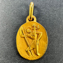 Load image into Gallery viewer, Augis Quentric French Saint Christopher 18K Yellow Gold Charm Pendant
