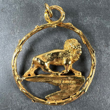 Load image into Gallery viewer, Rosenthal Large Zodiac Leo 18K Yellow Gold Lion Charm Pendant
