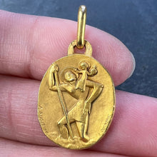 Load image into Gallery viewer, Augis Quentric French Saint Christopher 18K Yellow Gold Charm Pendant
