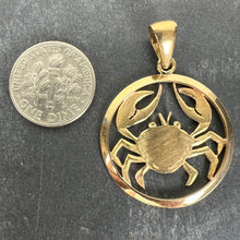 Load image into Gallery viewer, Large French 18K Yellow Gold Zodiac Cancer Crab Charm Pendant

