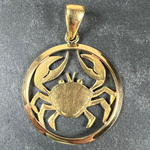 Load image into Gallery viewer, Large French 18K Yellow Gold Zodiac Cancer Crab Charm Pendant
