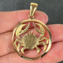 Load image into Gallery viewer, Large French 18K Yellow Gold Zodiac Cancer Crab Charm Pendant
