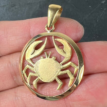 Load image into Gallery viewer, Large French 18K Yellow Gold Zodiac Cancer Crab Charm Pendant

