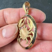 Load image into Gallery viewer, Large French 18K Yellow Gold Zodiac Cancer Crab Charm Pendant
