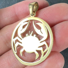 Load image into Gallery viewer, Large French 18K Yellow Gold Zodiac Cancer Crab Charm Pendant
