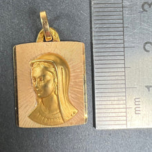 Load image into Gallery viewer, French Perroud Virgin Mary 18K Yellow Gold Rectangular Medal Pendant
