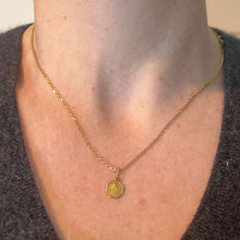 Load image into Gallery viewer, Small Vintage French Lourdes Virgin Mary 18K Yellow Gold Religious Charm Pendant
