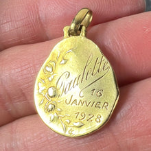 Load image into Gallery viewer, French Emile Dropsy Virgin Mary 18K Yellow Gold Medal Pendant
