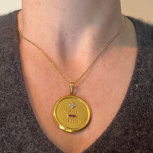 Load image into Gallery viewer, Extra Large Augis Plus Qu’Hier Ruby Diamond 18K Yellow Gold Love Pendant
