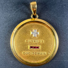 Load image into Gallery viewer, Extra Large Augis Plus Qu’Hier Ruby Diamond 18K Yellow Gold Love Pendant
