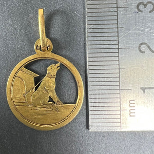 French 18K Yellow Gold Dog House Charm Pendant