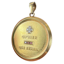 Load image into Gallery viewer, Extra Large Augis Plus Qu’Hier Ruby Diamond 18K Yellow Gold Love Pendant
