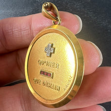 Load image into Gallery viewer, Extra Large Augis Plus Qu’Hier Ruby Diamond 18K Yellow Gold Love Pendant

