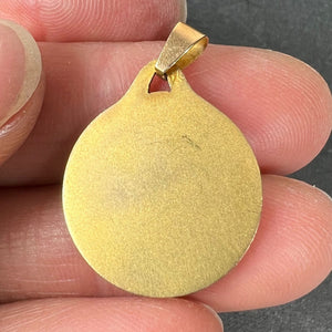 French Virgin Mary 18K Yellow Gold Medal Pendant