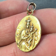Load image into Gallery viewer, French Madonna and Child Sacred Heart 18K Yellow Gold Medal Pendant
