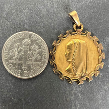 Load image into Gallery viewer, Vintage French Virgin Mary 18K Yellow Gold Medal Pendant
